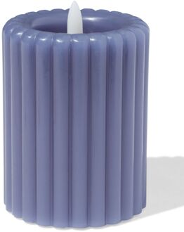Hema Led kaars ⌀7.5x10cm ribbel blauw (blauw)