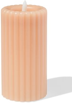 Hema Led kaars ⌀7.5x15cm ribbel naturel (naturel)