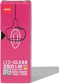 Hema Led kaars clear E14 2.1W 250lm