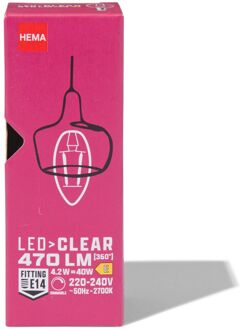 Hema Led kaars clear E14 4.2W 470lm dim