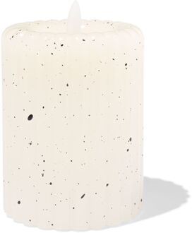 Hema Led-kaars stompkaars ⌀7.5x10cm ribbel spikkel ivoor (ivoor)