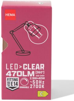 Hema Led kogel clear E14 2.9W 470lm dim