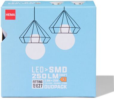 Hema Led kogel smd E27 2.9W 250lm - 2 stuks
