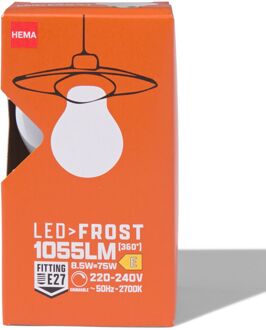 Hema Led peer glass frost E27 8.5W 1055lm dim