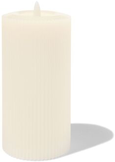 Hema LED Ribbel Kaars Met Wax Ø7.5x15 Ivoor (ivoor)