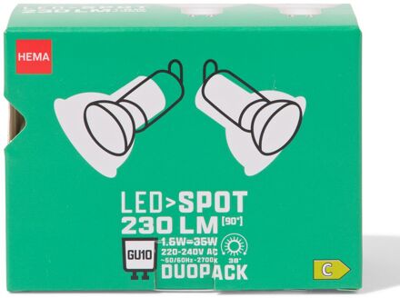 Hema Led spot GU10 1.6W 230lm - 2 stuks
