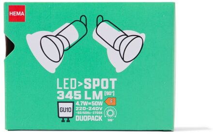 Hema Led spot GU10 2.5W 345lm - 2 stuks
