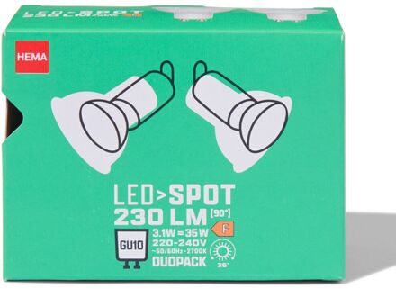 Hema Led spot GU10 3.1W 230lm - 2 stuks
