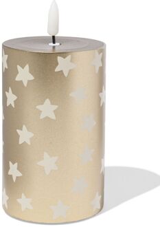 Hema Led stompkaars 7.5x12x7.5cm ster goud
