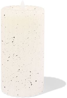 Hema Led-stompkaars ⌀7.5x15cm ribbel spikkel ivoor (ivoor)