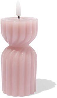 Hema Led-vormkaars ⌀6.2x15cm diabolo ribbel naturel (naturel)