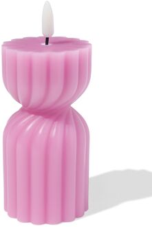 Hema Led vormkaars ⌀6.2x15cm diabolo roze (oudroze)