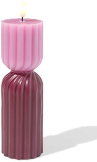 Hema Led vormkaars ⌀6.2x23cm diabolo roze (roze)