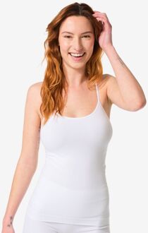 Hema Licht corrigerend hemd spaghettibandjes naadloos katoen wit (wit) - XL