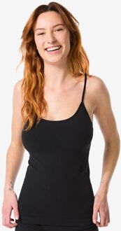 Hema Licht corrigerend hemd spaghettibandjes naadloos katoen zwart (zwart) - XL