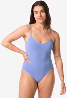 Hema Licht corrigerende damesbody naadloos katoen blauw (blauw) - XL