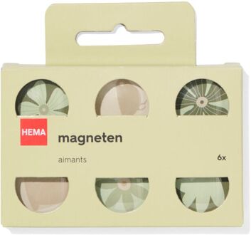 Hema Magneten glas bloemen Ø3cm - 6 stuks