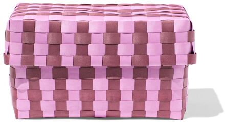 Hema Mand 20x15cm met deksel geblokt lila