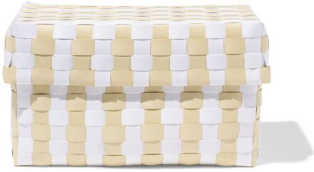 Hema Mand 25x15cm met deksel geblokt beige