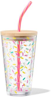 Hema Mason jar 410ml bamboe spikkel