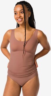 Hema Medium corrigerend dameshemd second skin middenbruin (middenbruin) - L