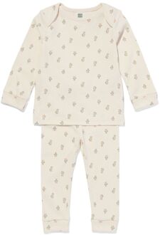 Hema Meegroei Babypyjama Rib Eendjes Gebroken Wit (gebroken wit) - 74/86