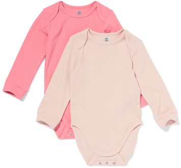 Hema Meegroei rompers LENZING™ ECOVERO™ rib - 2 stuks roze (roze) - 50/56