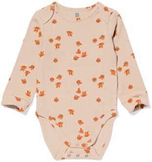 Hema Meegroeiromper LENZING™ ECOVERO™-(viscose) rib uiltjes bruin bruin (bruin) - 98/104