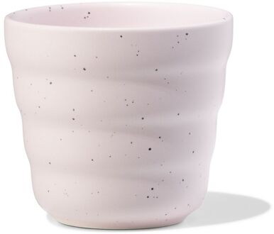 Hema Mok 200ml aardewerk ribbels spikkels roze (roze)