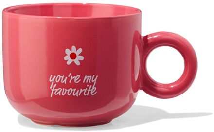 Hema Mok 480ml bloem 'you're my favourite' rood