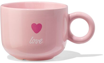 Hema Mok 480ml keramiek hartjes 'love' roze