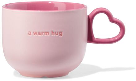 Hema Mok 480ml keramiek met hartjesoor lila