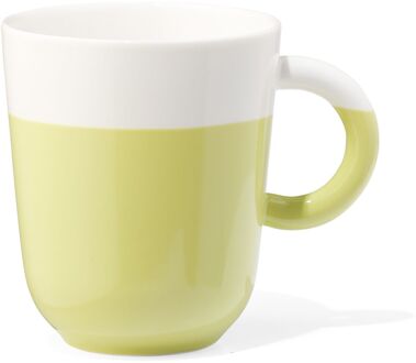 Hema Mok 490ml Tafelgenoten New Bone Wit+lichtgroen (lichtgroen)