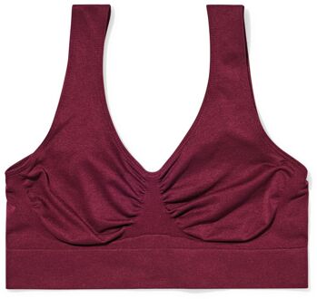 Hema Naadloze top zonder beugel bordeauxrood (bordeauxrood) - XL