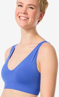 Hema Naadloze top zonder beugel kobaltblauw (kobaltblauw) - L
