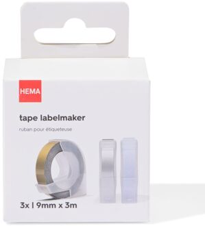 Hema Navulset labelmaker tape 9mmx3m kleur - 3 stuks
