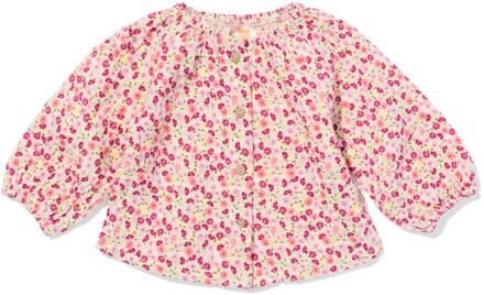 Hema Newborn blouse mousseline bloemen ecru (ecru) - 50