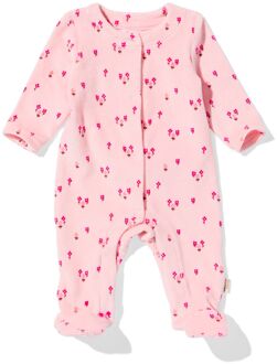 Hema Newborn boxpakje rib velours bloemen roze (roze) - 50
