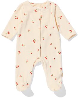 Hema Newborn boxpakje velours rib kersen ecru (ecru) - 68