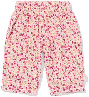 Hema Newborn broek comfort fit mousseline bloemen ecru (ecru) - 74