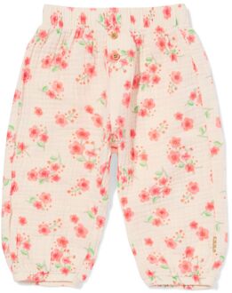 Hema Newborn broek mousseline bloemen ecru (ecru) - 50