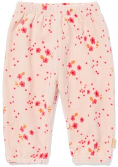 Hema Newborn broek velours bloemen lichtroze (lichtroze) - 62