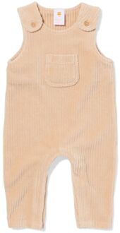Hema Newborn jumpsuit rib velours lichtbruin (lichtbruin) - 68