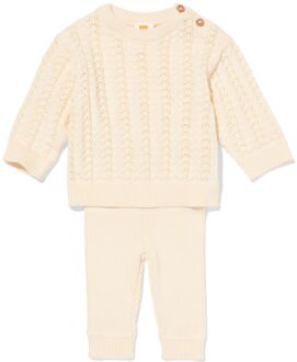 Hema Newborn kledingset ajour ecru (ecru) - 56