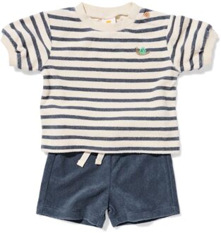 Hema Newborn kledingset badstof strepen donkergrijs (donkergrijs) - 74