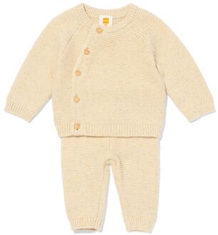 Hema Newborn kledingset grofgebreid zand (zand) - 68