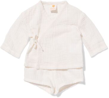Hema Newborn kledingset mousseline gebroken wit (gebroken wit) - 56