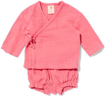Hema Newborn kledingset mousseline roze (roze) - 62