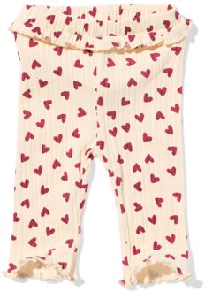 Hema Newborn legging rib hartjes ecru (ecru) - 62
