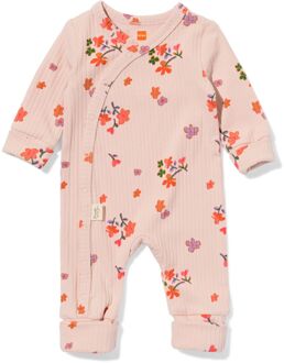 Hema Newborn meegroei boxpakje LENZING™ ECOVERO™ rib bloemen lichtroze (lichtroze) - 62/68